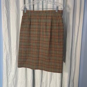 Pendleton Vintage wool skirt-houndstooth Size 16P Lined -Preowned Made in USA